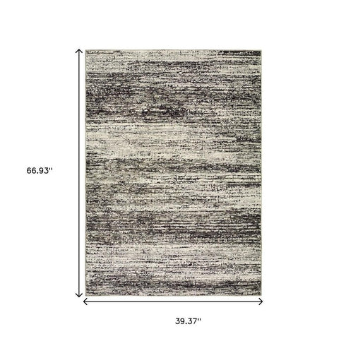 2' X 8' Gold And Slate Abstract Runner Rug